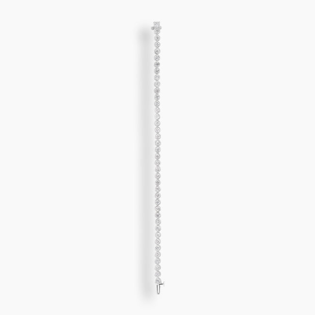 Round Cut Diamond Bezel Tennis Bracelet