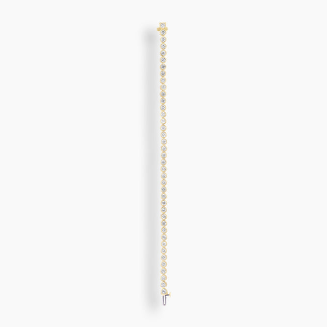 Round Cut Diamond Bezel Tennis Bracelet