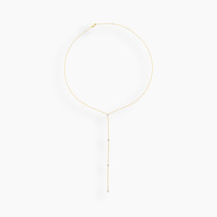 Round Bezel Diamond Lariat Necklace