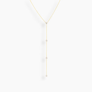 Round Bezel Diamond Lariat Necklace
