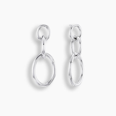 Sterling Silver Triple Loop Earrings