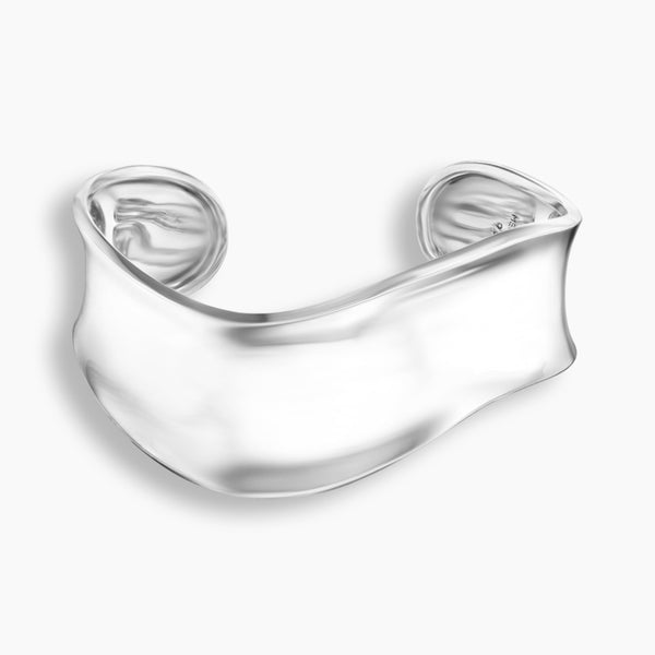 Sterling Silver Wavy Cuff Bracelet – KBH Jewels