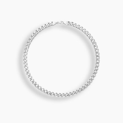 Collar de cadena de plata de ley