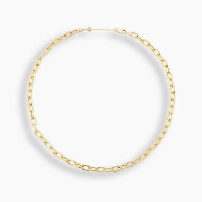Thick Elongated Link Necklace