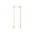 Diamond Bezel Chain Drop Stud Earrings