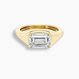 East West Emerald Cut Diamond Meridian Ring
