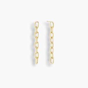 Elongated Chain Link Earrings Short