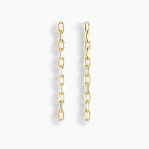 Elongated Thick Chain Link Earrings Long