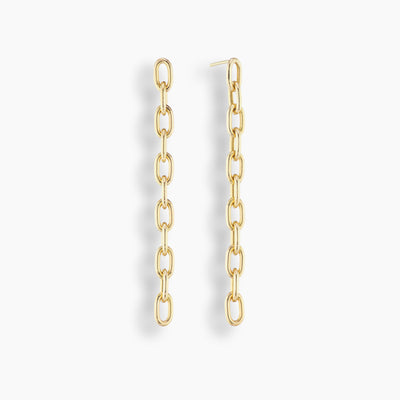 Elongated Thick Chain Link Earrings Long