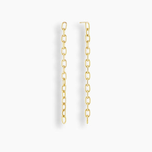 Elongated Chain Link Earrings Long