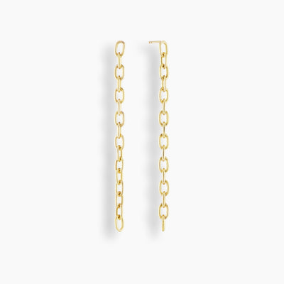 Elongated Chain Link Earrings Long