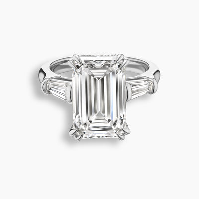 9 TCW Emerald Cut Diamond Baguette Engagement Ring