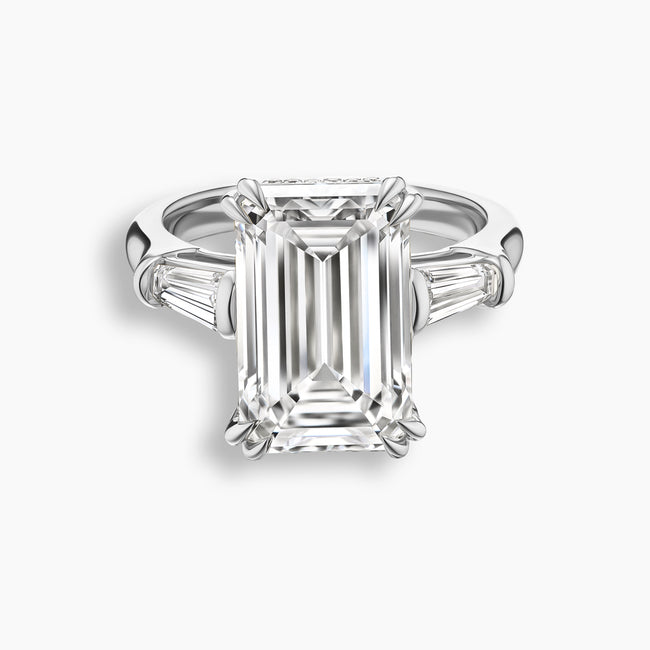 9 TCW Emerald Cut Diamond Baguette Engagement Ring