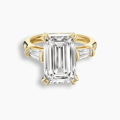 9 TCW Emerald Cut Diamond Baguette Engagement Ring