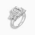 8.5 TCW Emerald Diamond Trilogy Ring