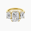 8.5 TCW Emerald Diamond Trilogy Ring