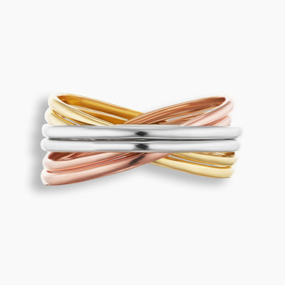 Tri-Color Double Trinity Ring