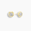 Round Diamond Geometric Studs