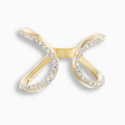 Anillo de forma libre de diamantes 