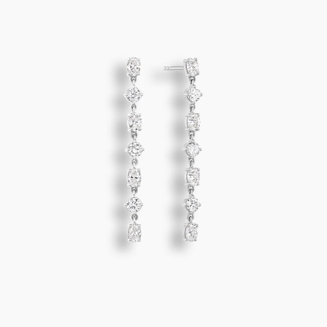 Mixed Shape Diamond  Drop Earrings