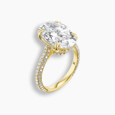 7 TCW Oval Diamond Pavé Engagement Ring