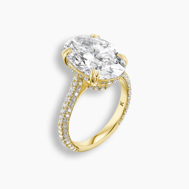 7 TCW Oval Diamond Pavé Engagement Ring