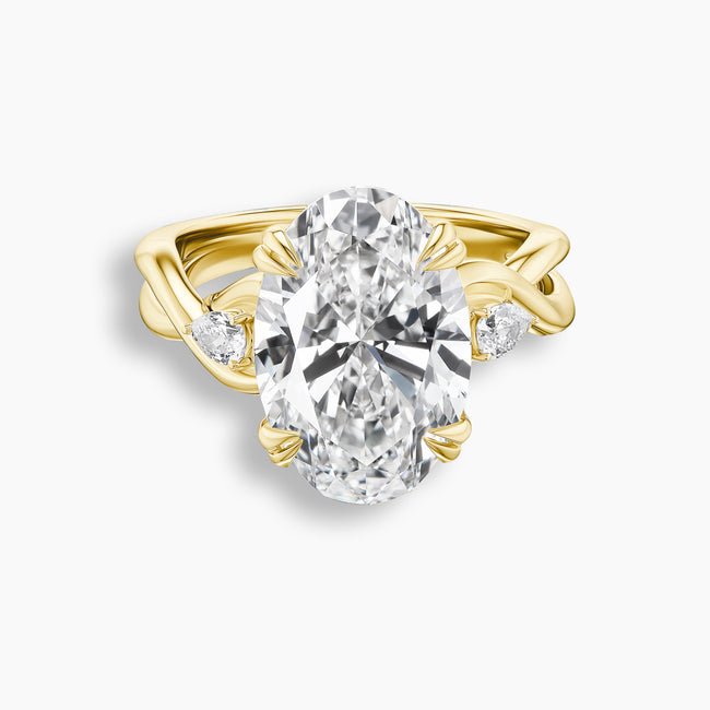 6.26 TCW Oval Diamond Twist Three Stone Engagement Ring