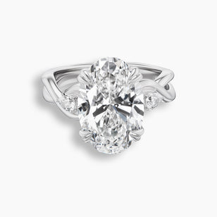 6.26 TCW Oval Diamond Twist Three Stone Engagement Ring