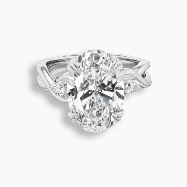 6.26 TCW Oval Diamond Twist Three Stone Engagement Ring