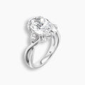 6.26 TCW Oval Diamond Twist Three Stone Engagement Ring