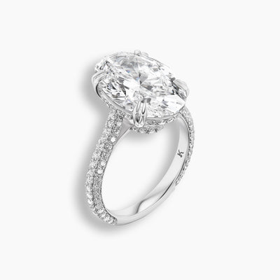 7 TCW Oval Diamond Pavé Engagement Ring