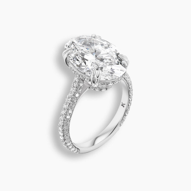 7 TCW Oval Diamond Pavé Engagement Ring
