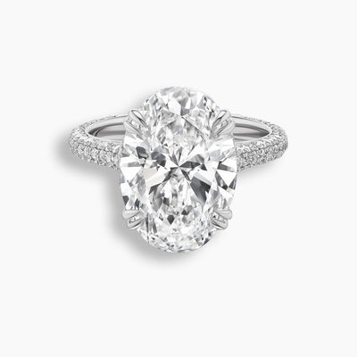 7 TCW Oval Diamond Pavé Engagement Ring