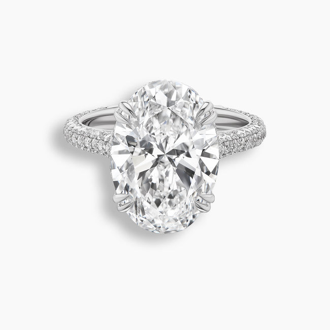 7 TCW Oval Diamond Pavé Engagement Ring