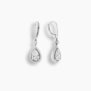 Pear Cut Diamond Bezel Teardrop Earrings