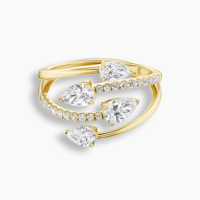 Anillo de garra de diamante 