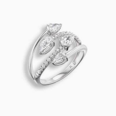 Orbit Pear Diamond Wrap Ring
