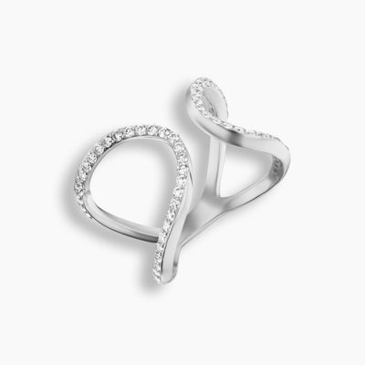 Anillo de forma libre de diamantes 