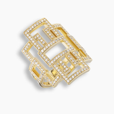 Anillo decorativo con Greca de diamantes 