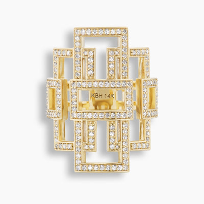 Anillo decorativo con Greca de diamantes 