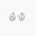 Pear Cut Diamond Bezel Teardrop Studs
