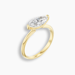 Marquise Cut Diamond East West Slim Pinky Ring