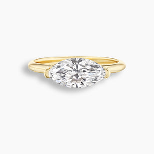 Marquise Cut Diamond East West Slim Pinky Ring