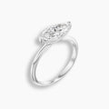 Marquise Cut Diamond East West Slim Pinky Ring