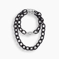 Ebony Wood & Sterling Silver Chain Link Necklace
