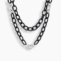 Ebony Wood & Sterling Silver Chain Link Necklace