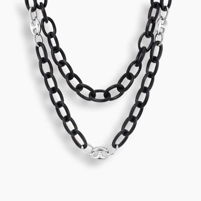 Collar de cadena de plata de ley
