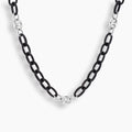 Ebony Wood & Sterling Silver Chain Link Necklace