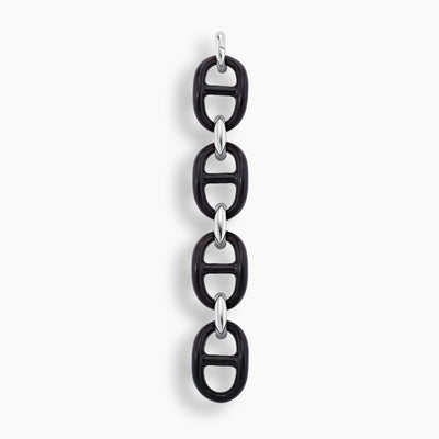 Ebony Wood & Sterling Silver Gucci Link Bracelet