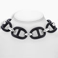 Ebony Wood & Sterling Silver Gucci Link Choker
